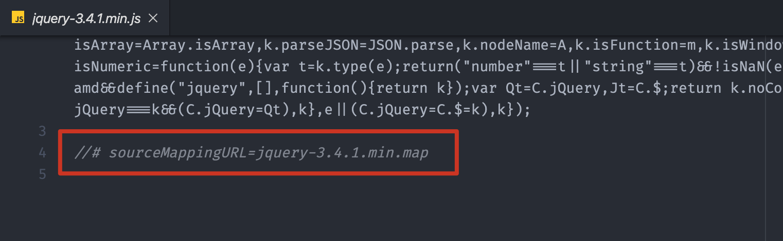 引入 jQuery 的 Source Map 文件