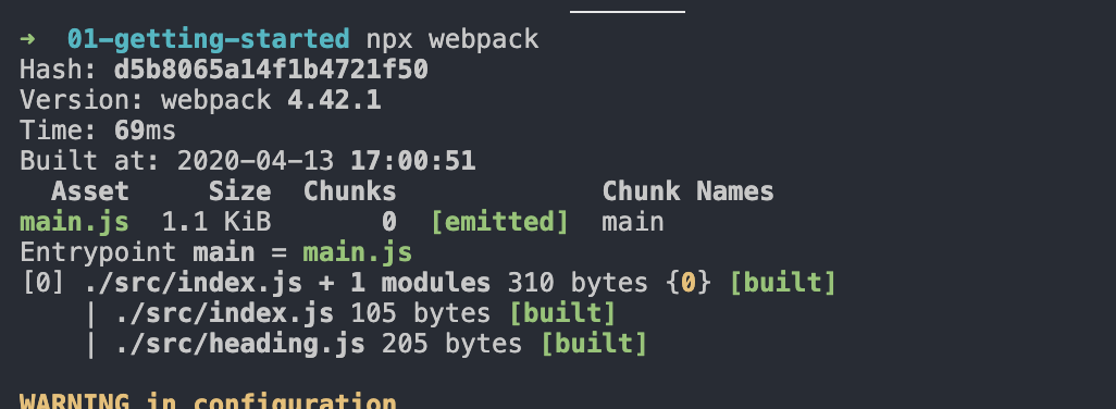 Webpack 命令执行结果